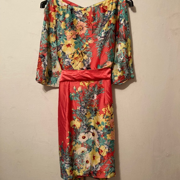 Bisou Bisou Floral Print Dress sz 10 NWT - Picture 1 of 13